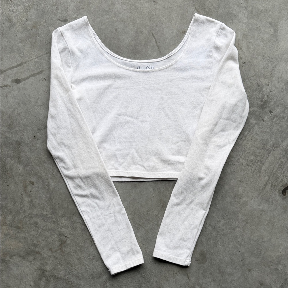 John Galt Off the Shoulder Long Sleeve Crop Top